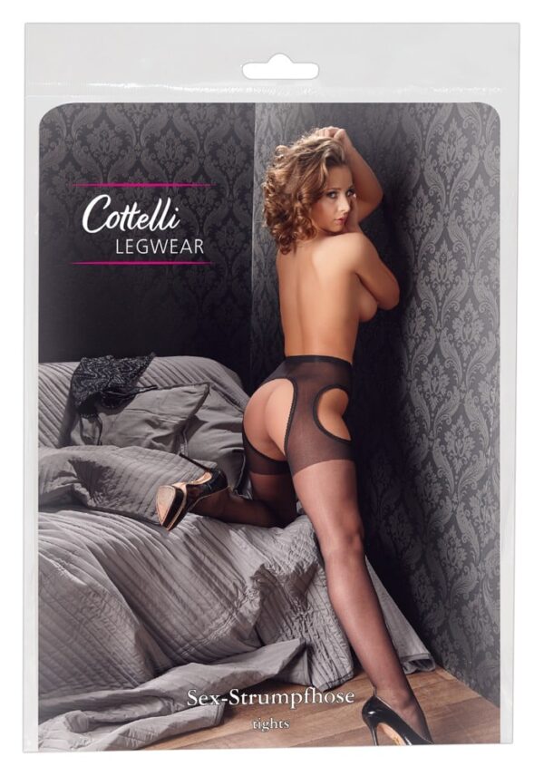 Cottelli Collection - Sexstrømpebukse - Sort
