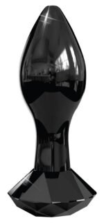 ICICLES No.78 - Sort Buttplug av Glass med Diamant
