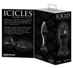 ICICLES No.78 - Sort Buttplug av Glass med Diamant