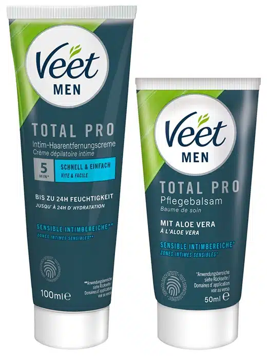 06313610000_veet-hair-removal-cream-haarfjerning-harfjerning-krem-total-pro-menn-mann-01 Veet Men - Total Pro - Hårfjerningskrem - Bilde 1