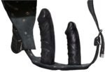 ZADO - Leather String - Strap-on lærtruse med tre dildoer