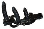ZADO - Leather String - Strap-on lærtruse med tre dildoer