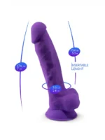 Silexd - Silikon Dildo med Pung - Model 1 - 7" - Lilla - Bilde 7
