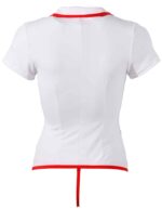 Cottelli Collection - Sykepleier Kostyme - Basque - Hvit/Rød