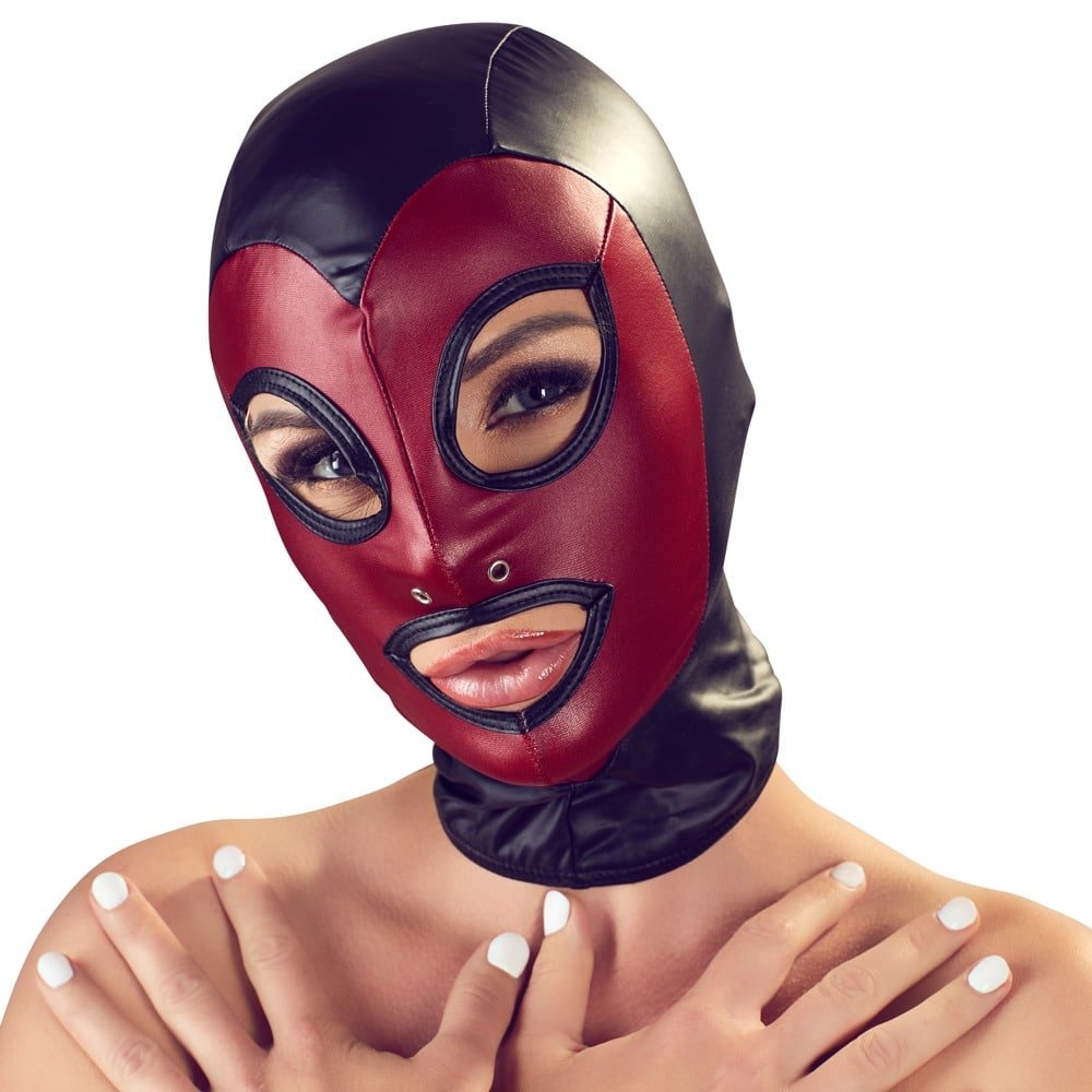 Bad Kitty - Sort og rød maske med røffe detaljer Bad Kitty - Sort og rød maske med røffe detaljer