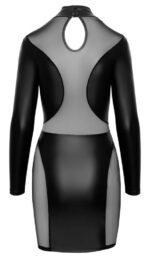 Cottelli Collection - Tettsittende Wetlook Minikjole med ermer