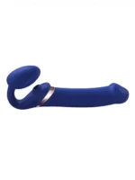 Strap-on-Me - Stroppeløs Strap On med Vibrasjoner og Slikkefunksjon - XL - Blå