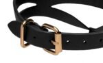 Master Series - Bondage Baddie Collar With O-ring - Sort/Gull