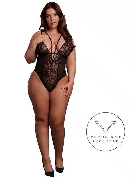 AMR006BLKOSX-le-desir-body-blonder-amor-lace_5 Le Desir - Amor - Blondebody med stropper - Plus Size XL-4XL - Bilde 1
