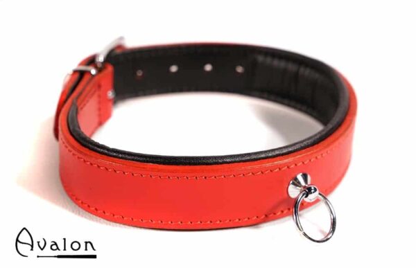 Avalon - DECLARE - Klassisk Collar med O-ring Rødt og Svart