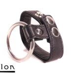 Avalon - NOBLE - Penisring i Metall og Reim til Pung i Lær - Sort 