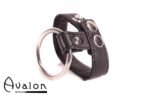 Avalon - NOBLE - Penisring i Metall og Reim til Pung i Lær - Sort