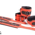 Avalon - LEGEND - Cuffs og Collar sett Rødt og Sort 