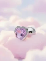 BQS - Buttplug med Hjertekrystall - Lilla - Medium - Bilde 2