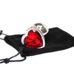 BQS - Buttplug med Hjertekrystall - Rød - Medium