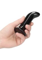 Chrystalino - Prickly - Sort glassdildo med vibrasjon og sugekopp