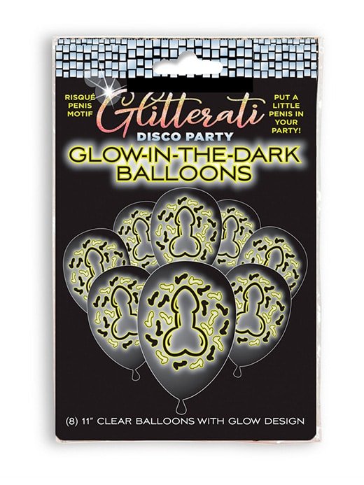 CP-1147_100-balloon-ballonger-01 Glitterati - Glow In The Dark Ballonger - Penis motiv - Bilde 1