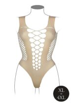 Le Desir - Frekk Body av Netting - Queen Size 2XL-5XL - Beige