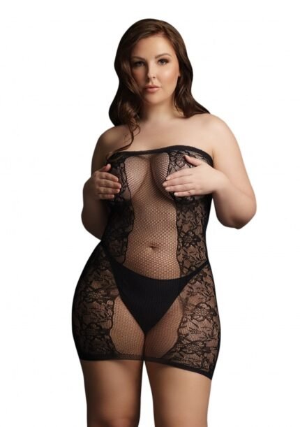 Le Desir - Frekk minikjole av netting og blonder - Plus Size