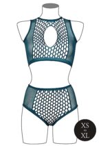 Le Desir - Key-Hole Fishnet Undertøysett - XS-XL - Blå