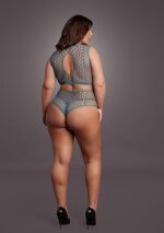 Le Desir - Key-Hole Fishnet Undertøysett - 2XL-4XL - Blå