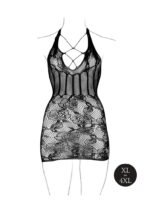 Le Desir - Kort halterneck minikjole med korsett detaljer - XL-4XL