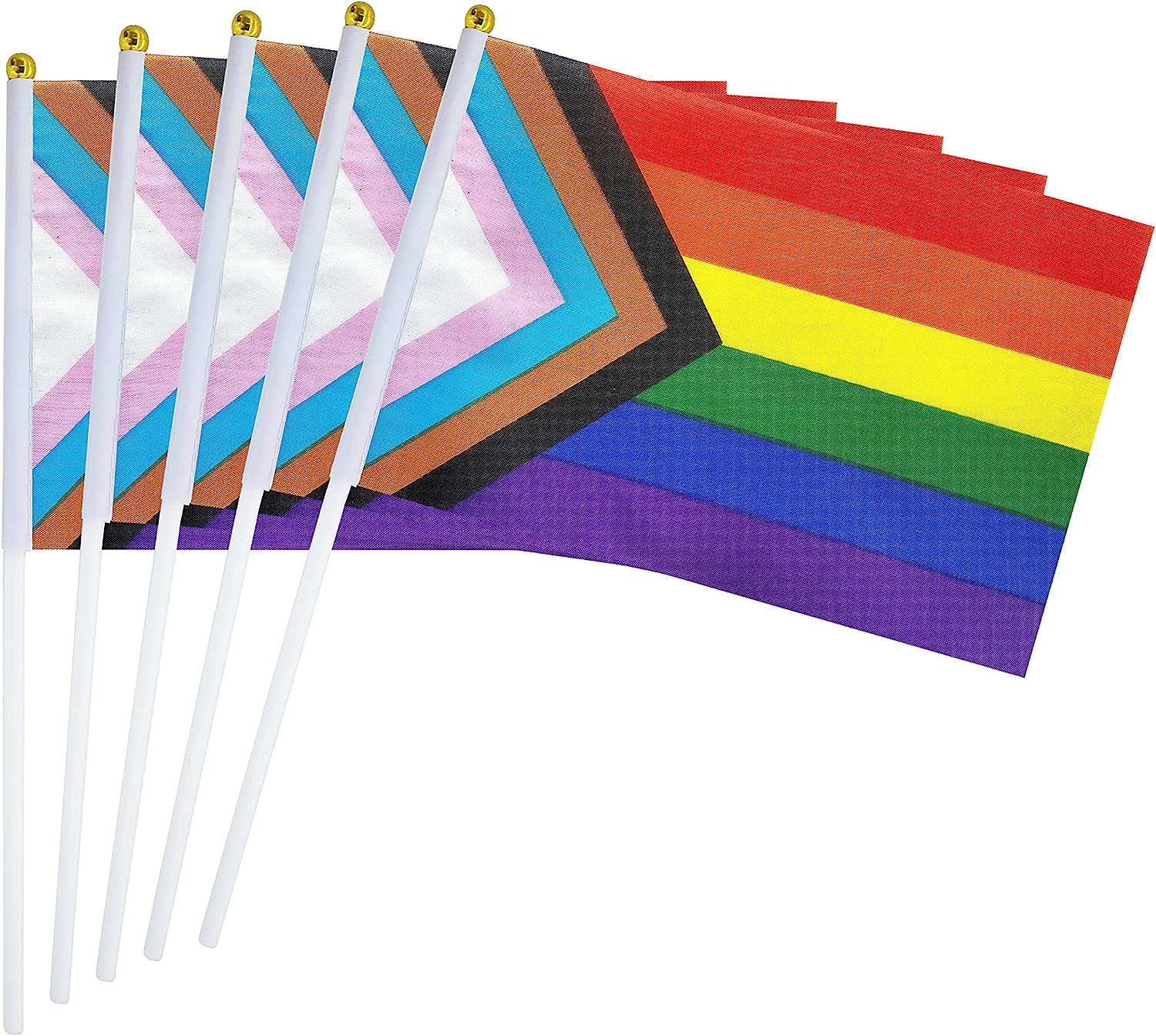 Pride flagg på pinne - Progress Pride flagg på pinne - Progress
