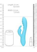 Loveline - Ribbed Ultra Soft Silicone Rabbit Vibrator - Turkis