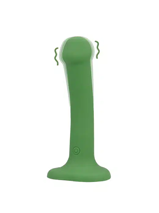 LOVE111GRN-vibrator-loveline-green-vibrering-strap-on-strapon_8 Loveline - Vibrator med base - Small - Grønn - Bilde 1