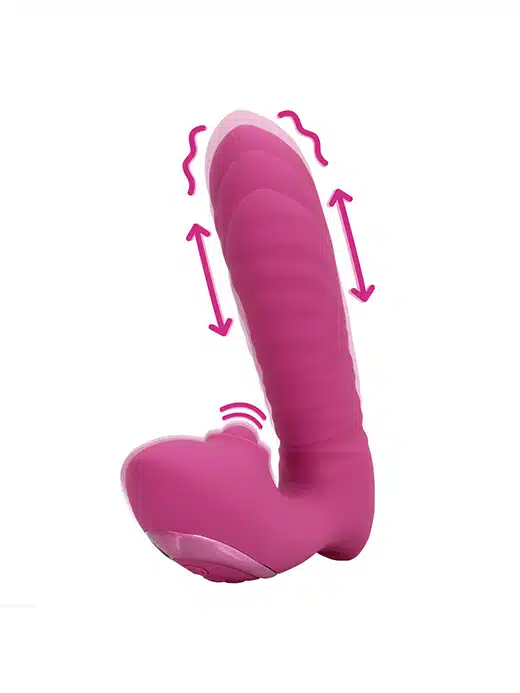 LOVE131PNK-loveline-thrusting-tapping-vibrator-rosa-pink-klitoris_8 Loveline - Thrusting og tapping vibrator - Rosa - Bilde 1