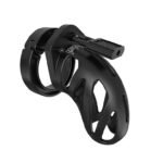 Man Cage - Model 24 - Kuklås 3,5" 9 cm - Silikon - Sort 