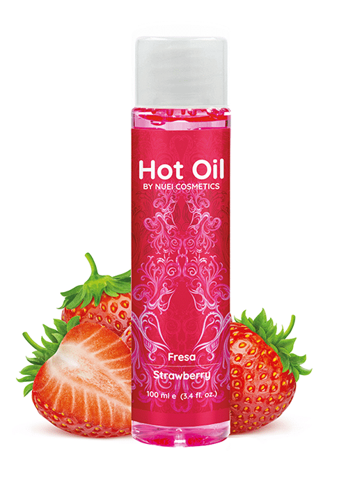 NU51341-Nuei-Massasjeolje-jordbaer-strawberry-fresa-hot-oil NUEI - HOT OIL - Varmende Massasjeolje - Jordbær - 100ml - Bilde 1