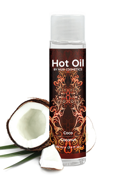 NU51344_100 NUEI - HOT OIL - Varmende Massasjeolje - Kokos - 100ml - Bilde 1