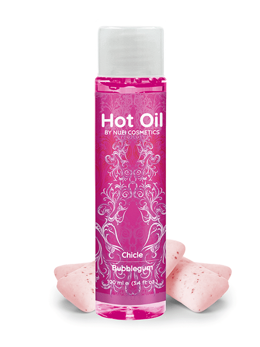 NU51365_100 NUEI - HOT OIL - Varmende Massasjeolje - Bubblegum - 100ml - Bilde 1
