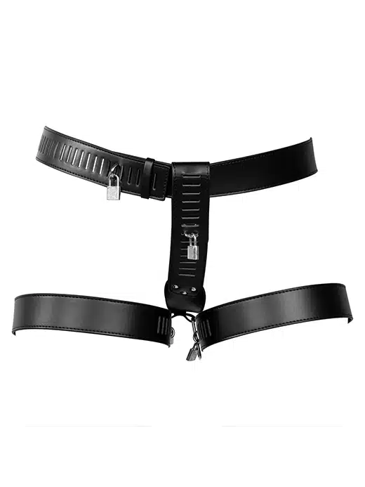 OU1029BLK-ouch-extreme-pu-leather-chastity-belt-kyskhet-belte_2 OUCH! Xtreme Chastity belt - Kyskhetsbelte i PU lær - Bilde 1