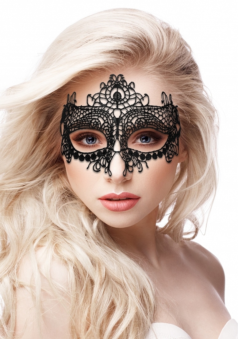 Ouch! Queen Maske med Blonder - Sort Ouch! Queen Maske med Blonder - Sort