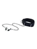 Ouch! Velcro Collar med brystklyper - Sort - Bilde 7