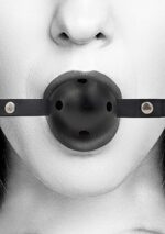 Ouch! Black & White - Ballgag med pustehull - Sort