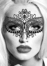 Ouch! Black & White - Queen maskerademaske med Blonder - Sort