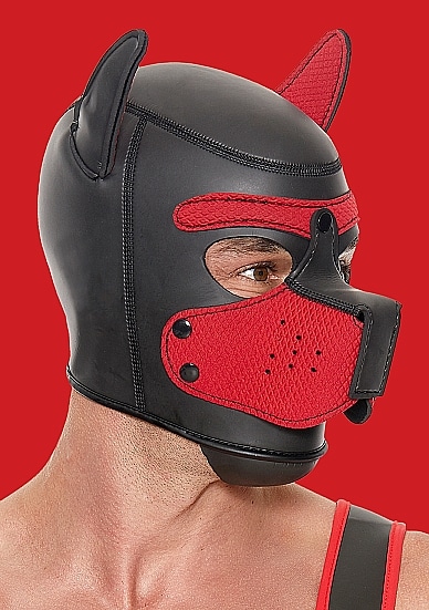 Ouch! Puppy Play - Hundemaske i Neopren - Rød Ouch! Puppy Play - Hundemaske i Neopren - Rød