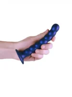 OUCH! - Beaded Silicone - Dildo med sugekopp - 16,5 cm - Blå - Bilde 9