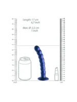 OUCH! - Beaded Silicone - Dildo med sugekopp - 16,5 cm - Blå - Bilde 8