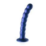 OUCH! - Beaded Silicone - Dildo med sugekopp - 16,5 cm - Blå