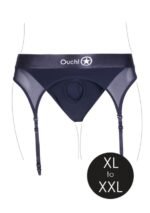 Ouch! Vibrating Strap-on Thong med Strømpebånd - XL/XXL