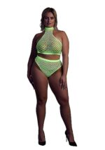OUCH! - Glow in the dark - Todelt sett i stormasked netting - Grønn XL/4XL
