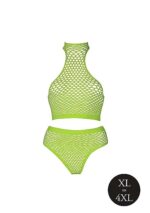 OUCH! - Glow in the dark - Todelt sett i stormasked netting - Grønn XL/4XL