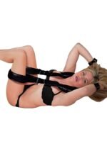 OUCH! - POLSTRET LÅR RESTRAINTS MED HÅNDCUFFS - SORT