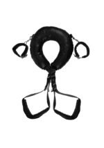 OUCH! - POLSTRET LÅR RESTRAINTS MED HÅNDCUFFS - SORT