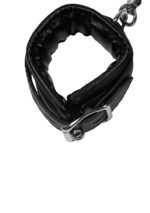 OUCH! - POLSTRET LÅR RESTRAINTS MED HÅNDCUFFS - SORT