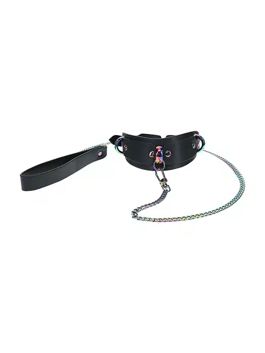 OU953BLK-Collar-Ouch!-hals-lenke-bondage-bdsm_3 Ouch! Venice - Collar og lenke - Sort - Bilde 1